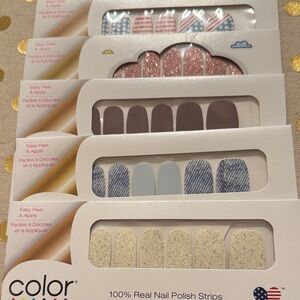 Bundle of 5: Color Street Glitter and Patterned Nail Strips Collection